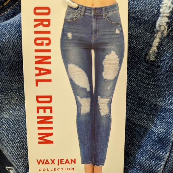 NWT Wax Jeans High Rise Distressed Original Denim Jeans 9 - Picture 7 of 8